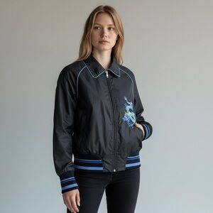 Anky Technical Casuals Dragon Embroidered Bomber Jacket Size 10